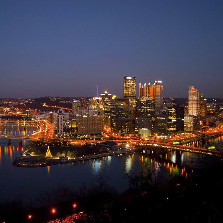 Pittsburgh city view at night